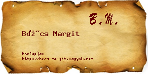Bécs Margit névjegykártya